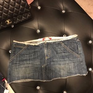 Low mini Denim Express Size 4 (Skirt Only.)